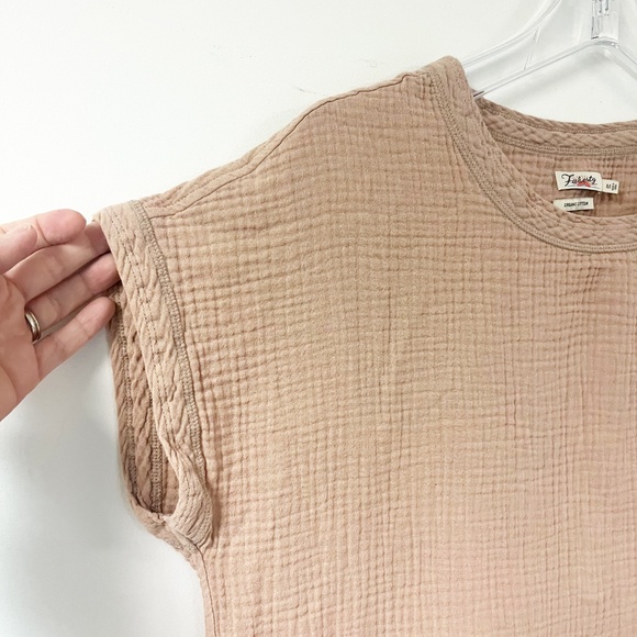 Faherty Dream Cotton Gauze T-Shirt 100% Organic Cotton Tops Oversized Boxy Fit - Picture 4 of 8